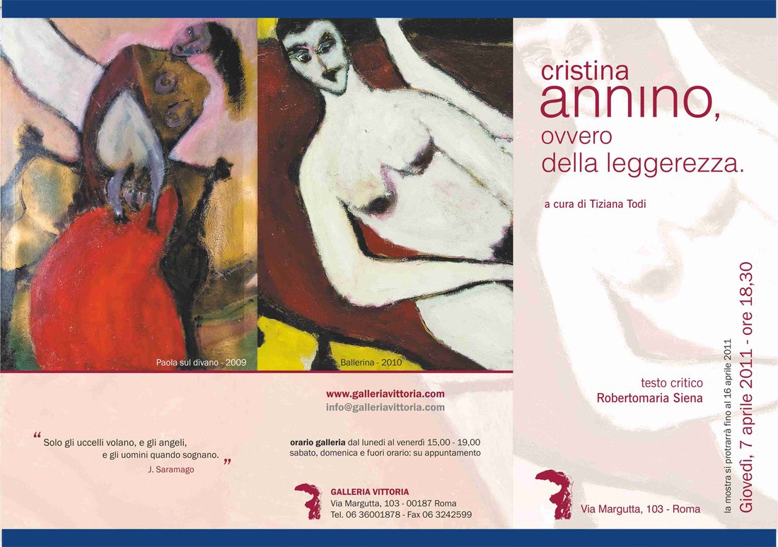 Materiale della mostra Cristina Annino, ovvero della leggerezza